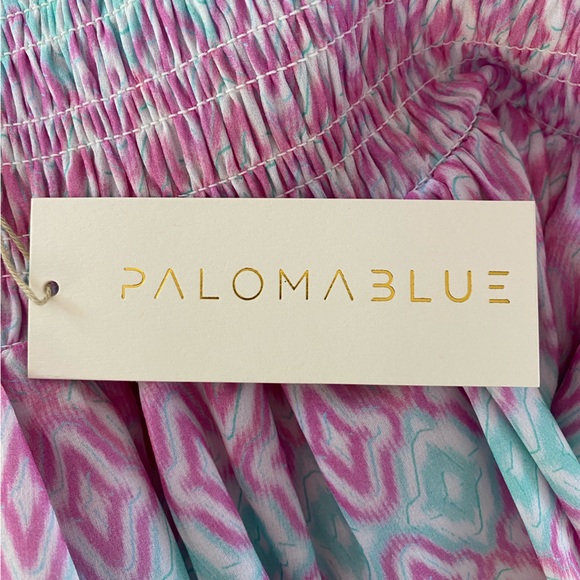 Paloma Blue Ikat Silk Print Cabana Mini Skirt in Bubblegum M L NWT - Picture 2 of 6